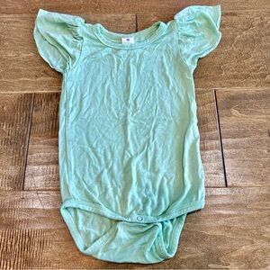 Kate Quinn Infant Girls Ruffle Short Sleeve Romper Mint Green Size 6-12 M EUC